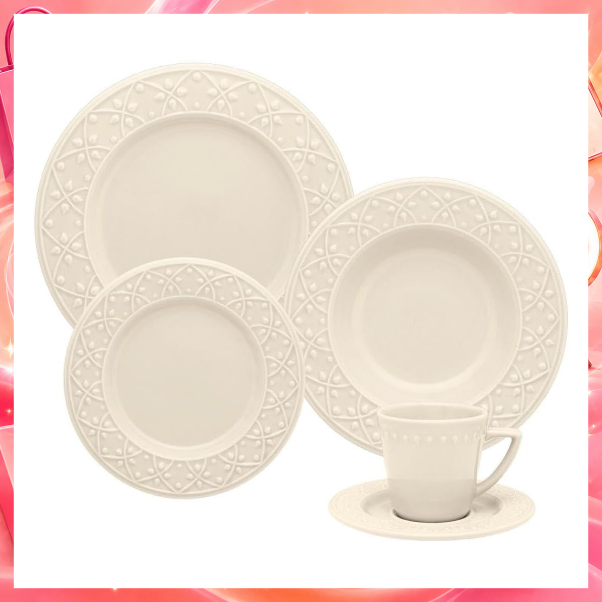 1 AP. DE JANTAR/CHA 20PCS - M. ORDER - MARFIM - NK70-7301