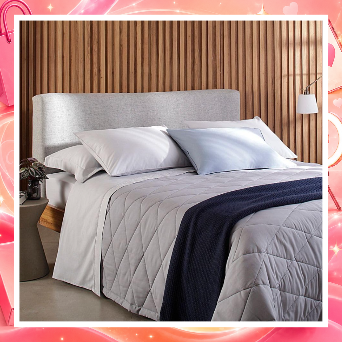 Buddemeyer Jogo de Cama King Percal 180 Fios Basic Percalle 100% Algodão Fio Penteado Cinza 4 peças