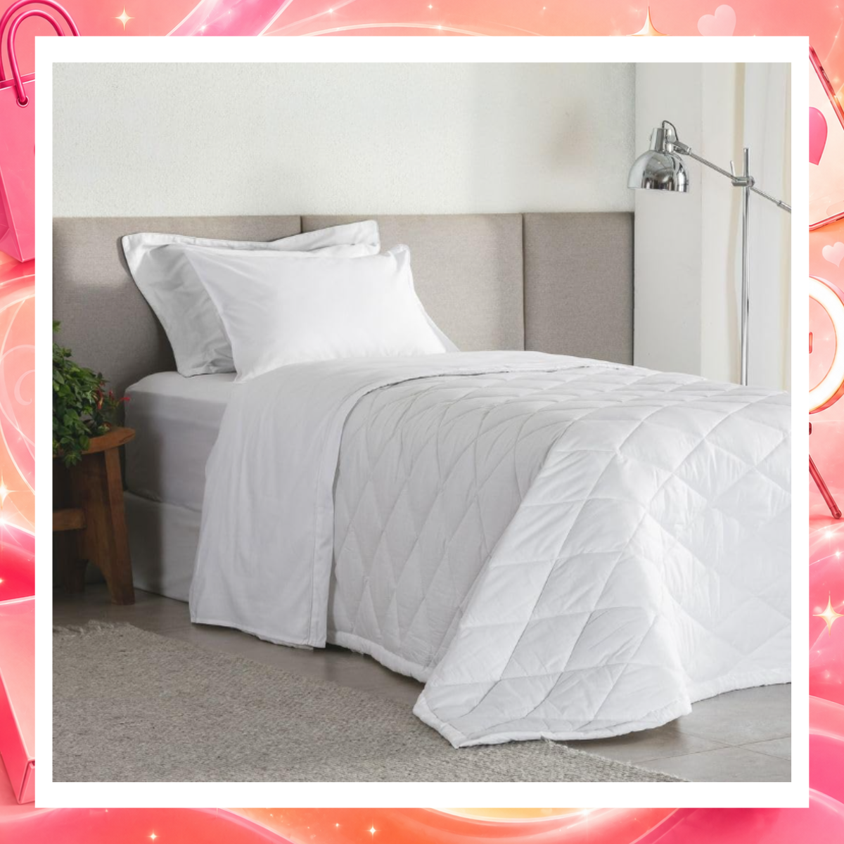 Buddemeyer Jogo de Cama Solteiro Percal 180 Fios Basic Percalle 100% Algodão Penteado Branco 3 peças