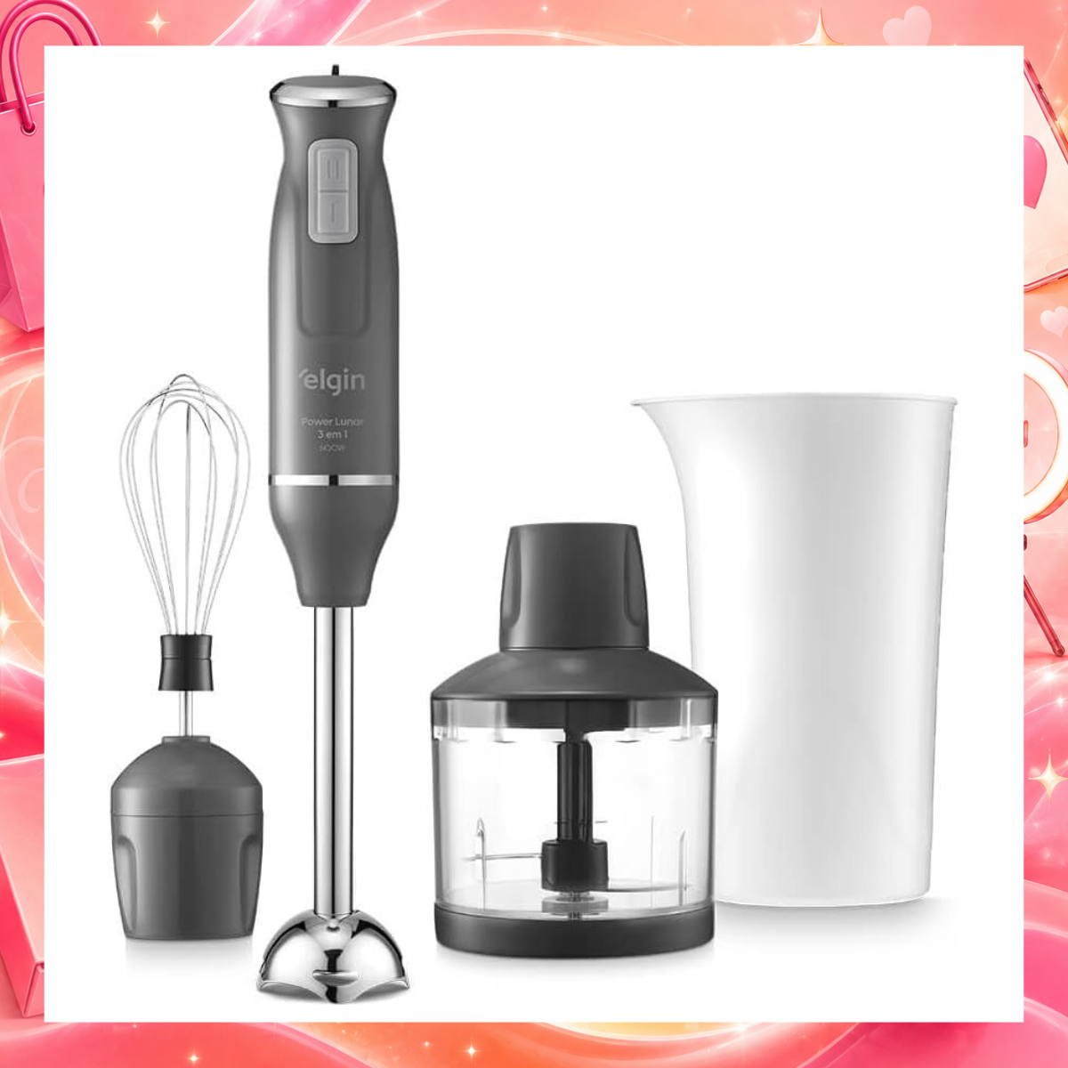 Mixer Power Inox 3 em 1 600W Elgin Lunar 110V - Mixer, triturador e batedor : Amazon.com.br: Cozinha
