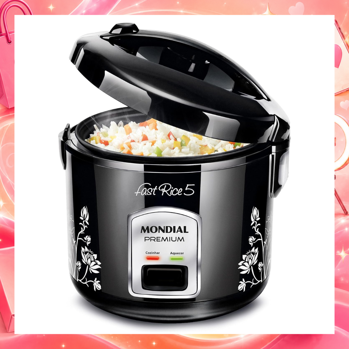 MONDIAL Panela De Arroz Fast Rice 5 Premium, Preto, 400W, 220V - NPE-08-5X : Amazon.com.br: Cozinha